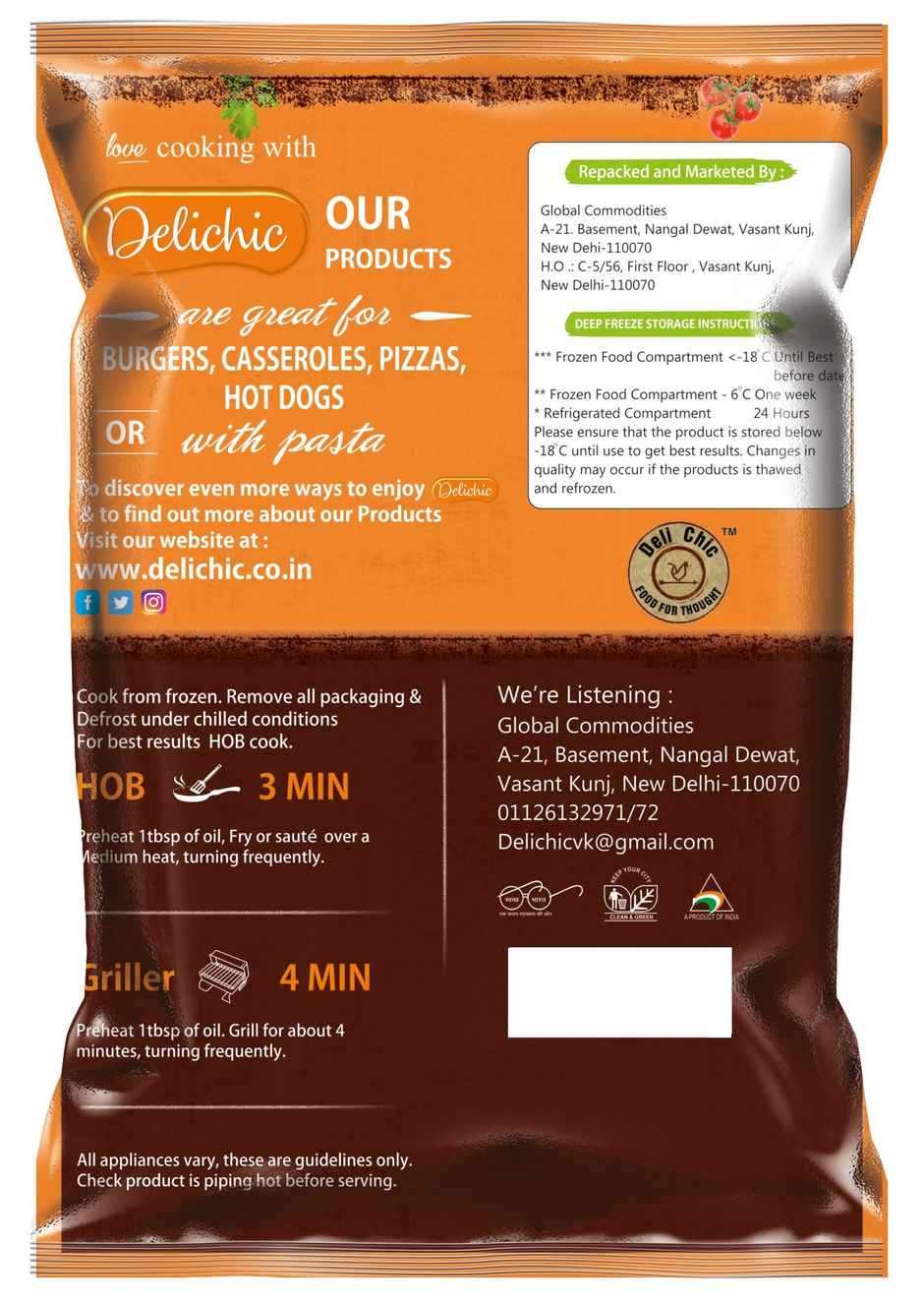 Deli Chic Chicken Lehsuni Seekh Kabab