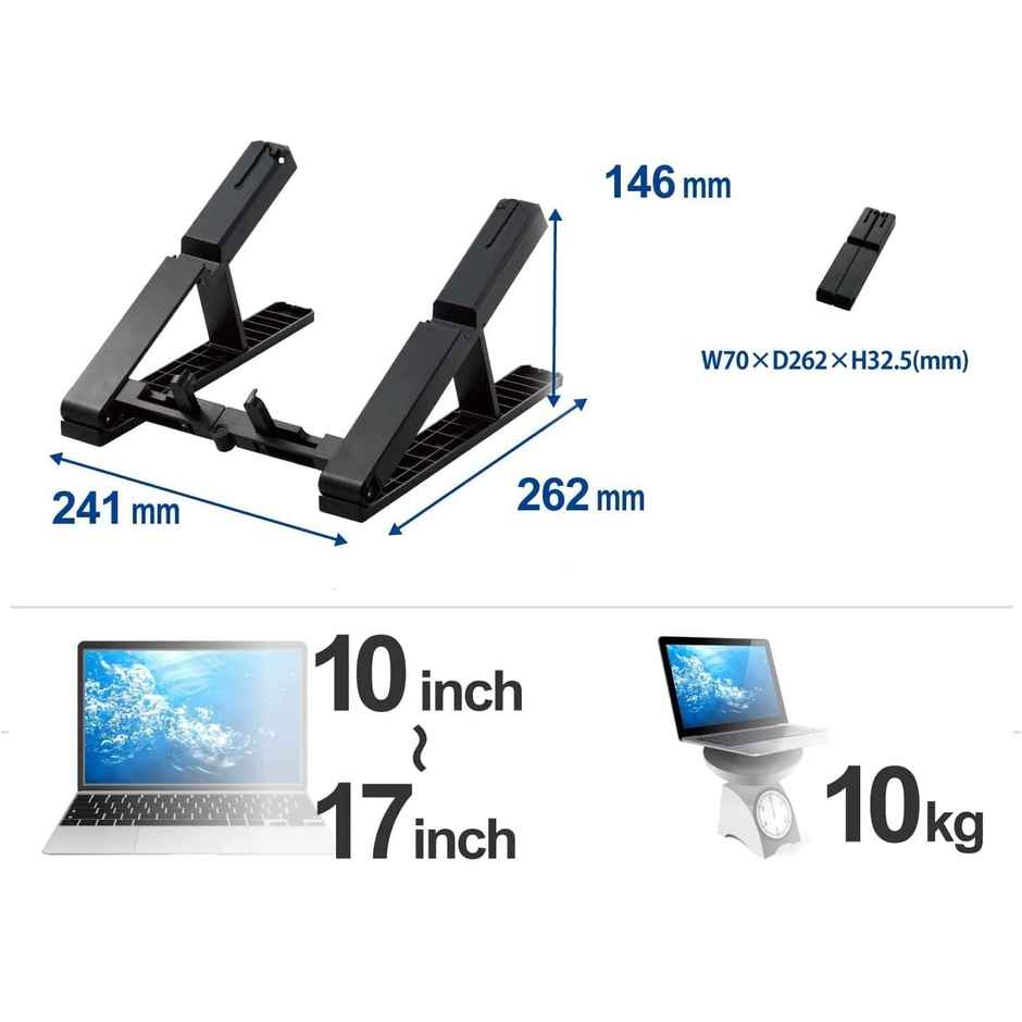 Striff Laptop Stand, Macbook Stand, Portable Laptop Stand, Gaming Laptop Stand(Black)