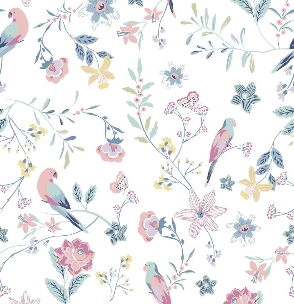 Haus & Kinder Exotic Wings King 100% Cotton Floral Bedsheet | White & Pink | 108 x 108 in