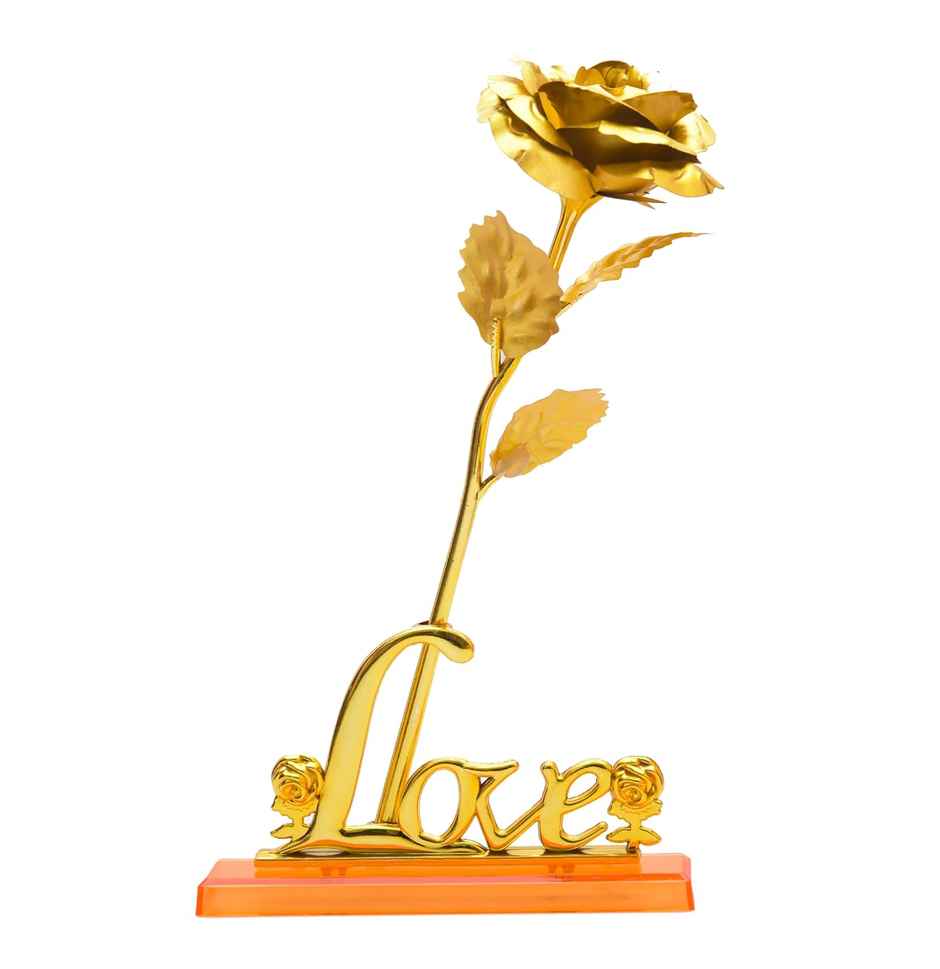 Golden Rose Love Decorative Showpiece Gift | Perpetual Mart