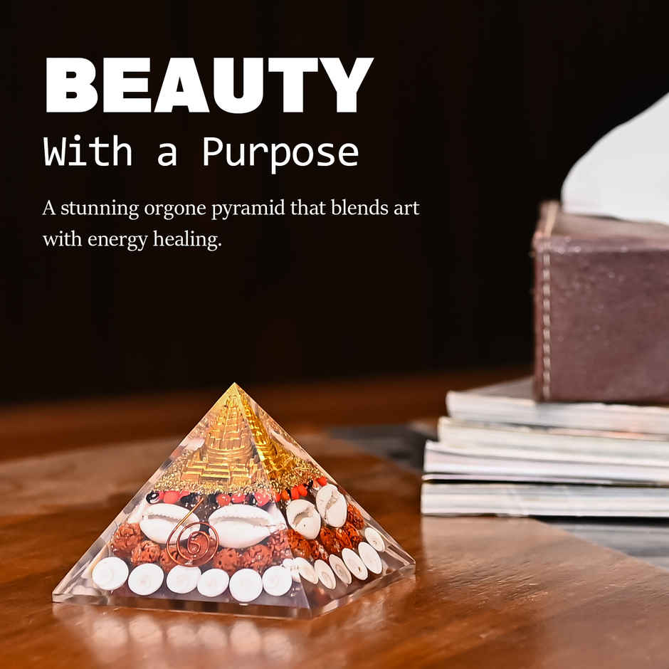 Shree Yantra Pyramid | Original Gomti Chakra Vastu Item for Home & Office Spiritual Gift | HINDCRAFT