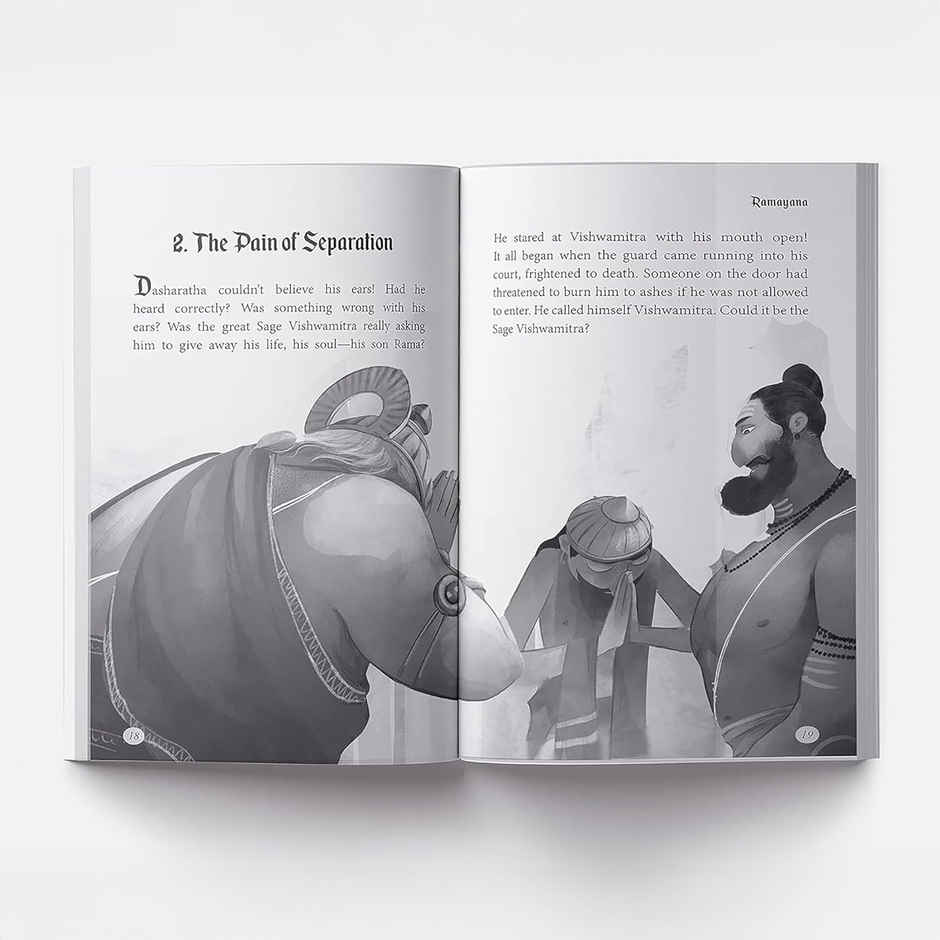 Illustrated Ramayana For Children (Black And White)