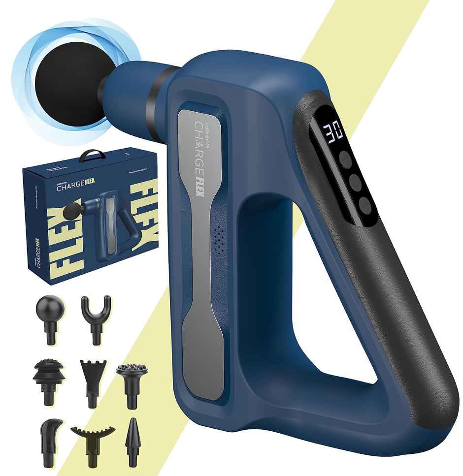 Caresmith CHARGE Flex Cordless Massage Gun: Portable Deep Tissue Massager for Effective Pain Relief