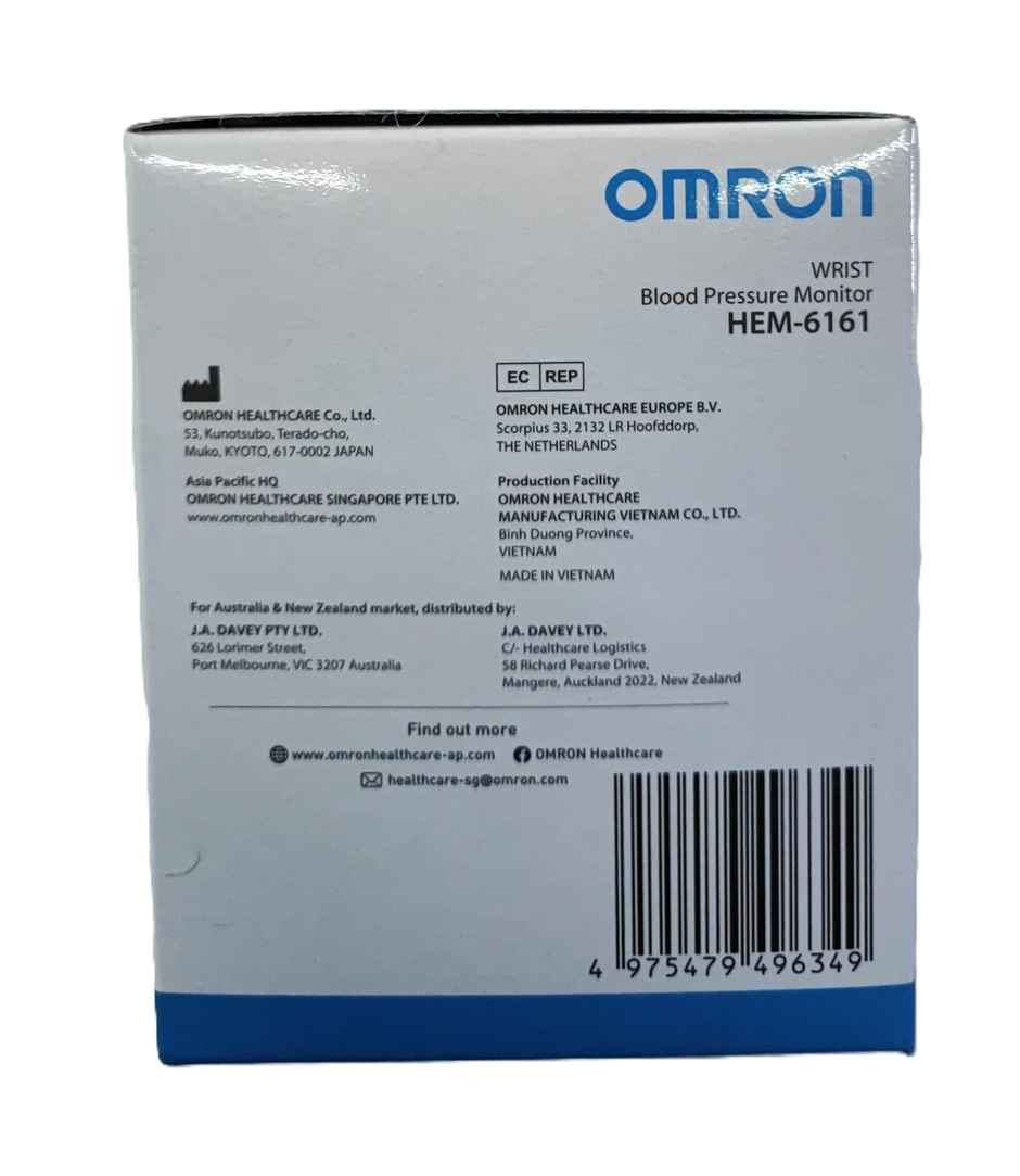Omron HEM-6161 Wrist BP Monitor White