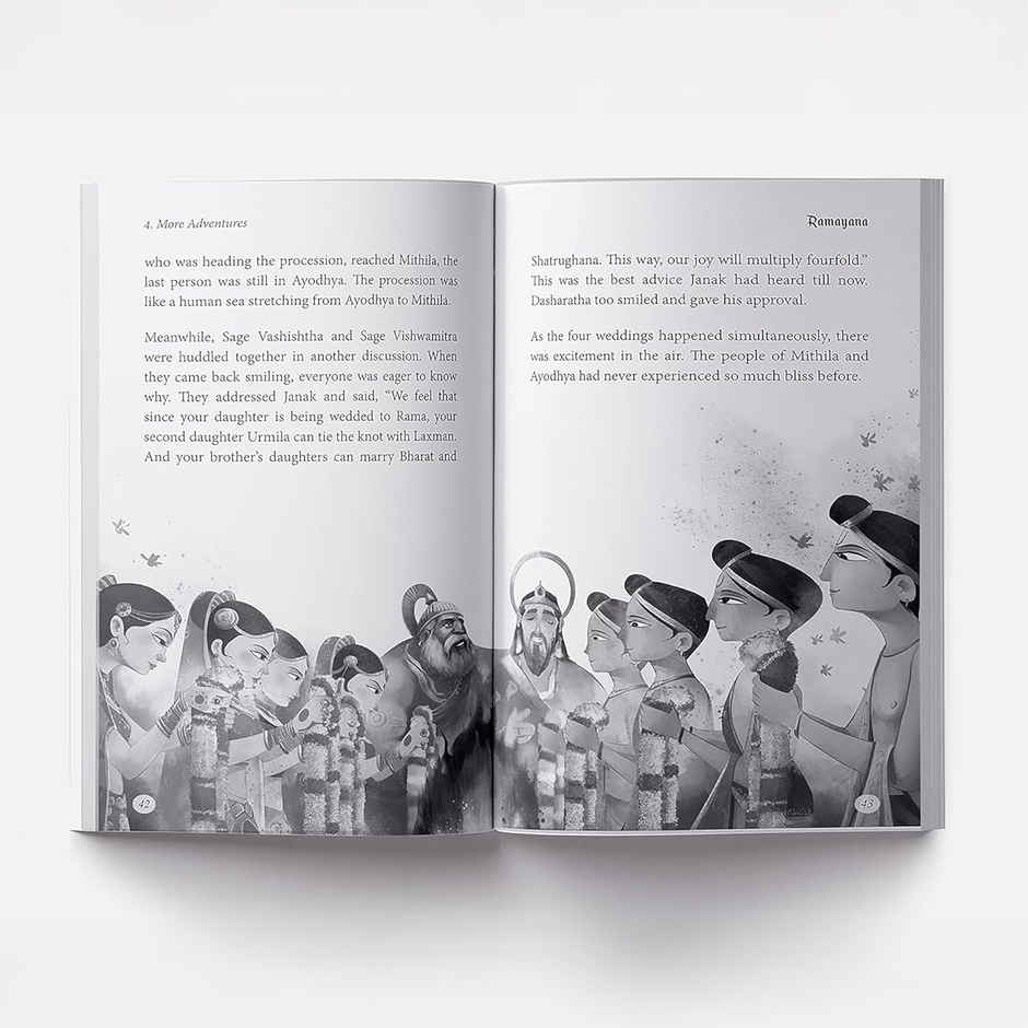 Illustrated Ramayana For Children (Black And White)