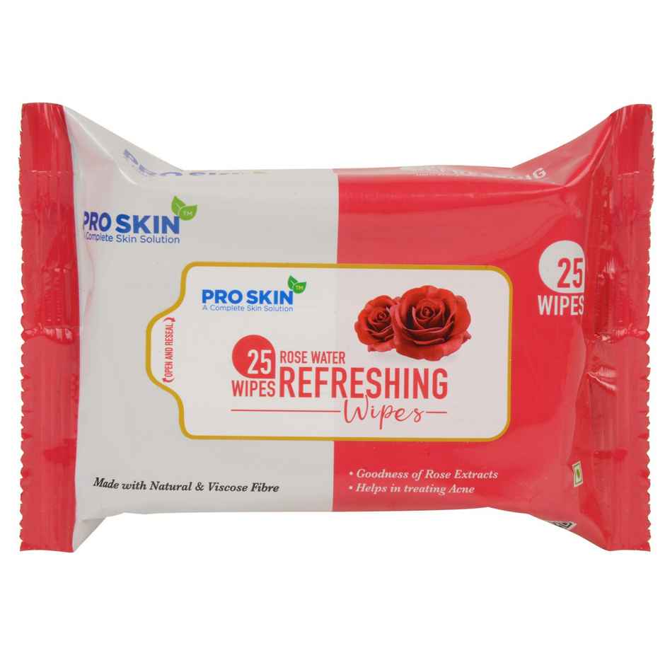 Pro Skin Refreshng Wipes Mint N Aloe(25pc) & Pro Skin Refreshing Wipes Rose Water(25pc) Combo