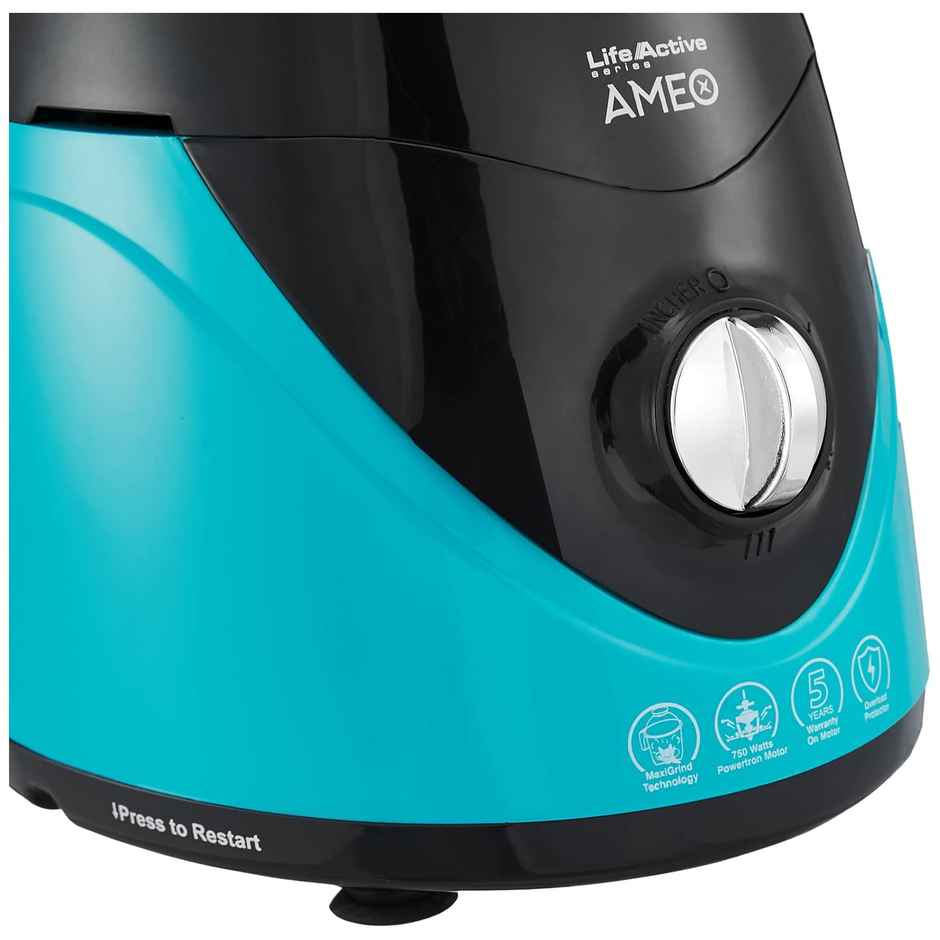 Crompton Ameo 750-Watt Mixer Grinder(3 Stainless Steel Jars, Black & Green)