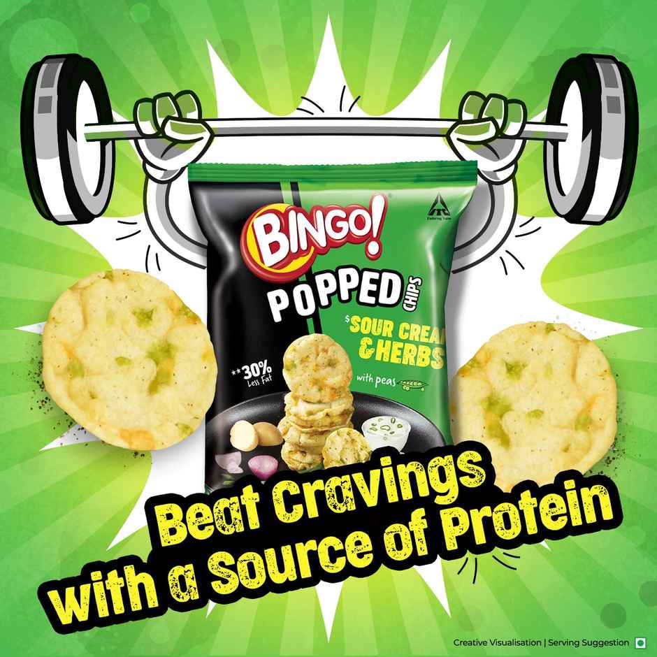 Bingo! Popped Chips Sour Cream & Herbs | Light & Crunchy