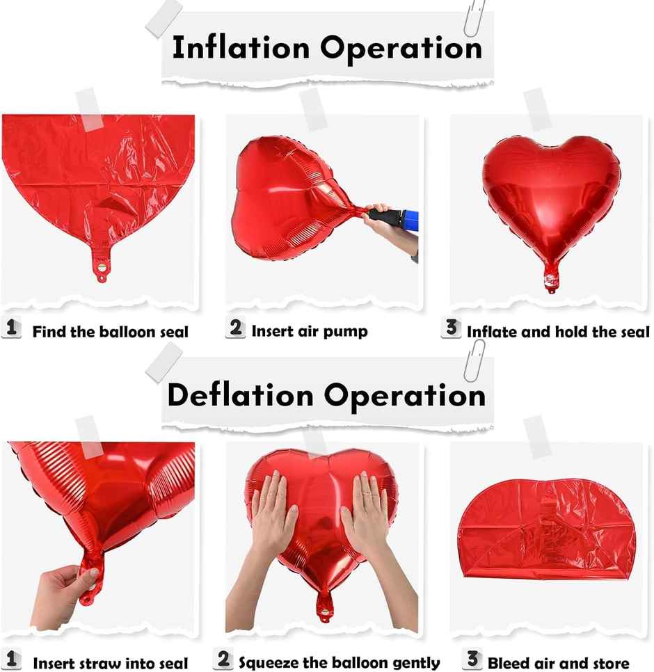 Heart Foil Balloons | Set Of 10 | Let's Vybe