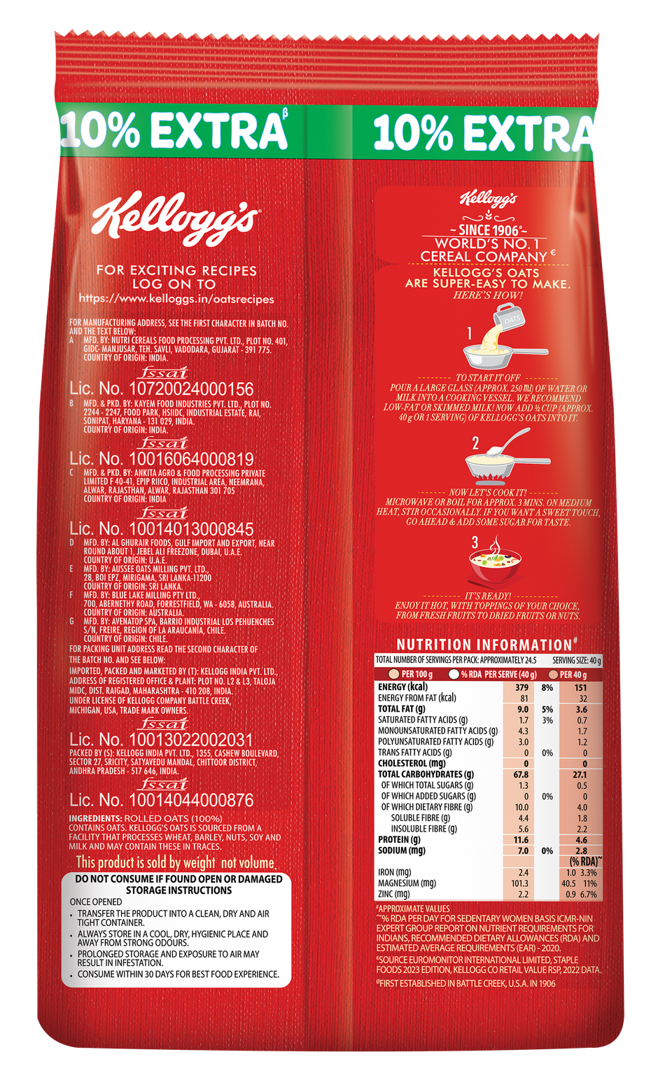 Kelloggs Heart to Heart Oats