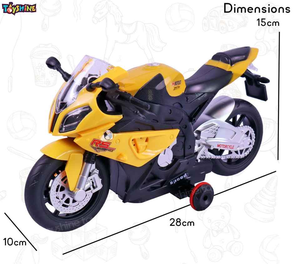Toyshine 1:20 Scale Remote Control Rechargeable Spinning Action Performing Racing Motorbike Yellow