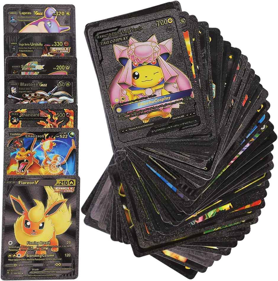 Pokemon Black Foil Card Assorted Cards TCG Deck Box V Series Cards