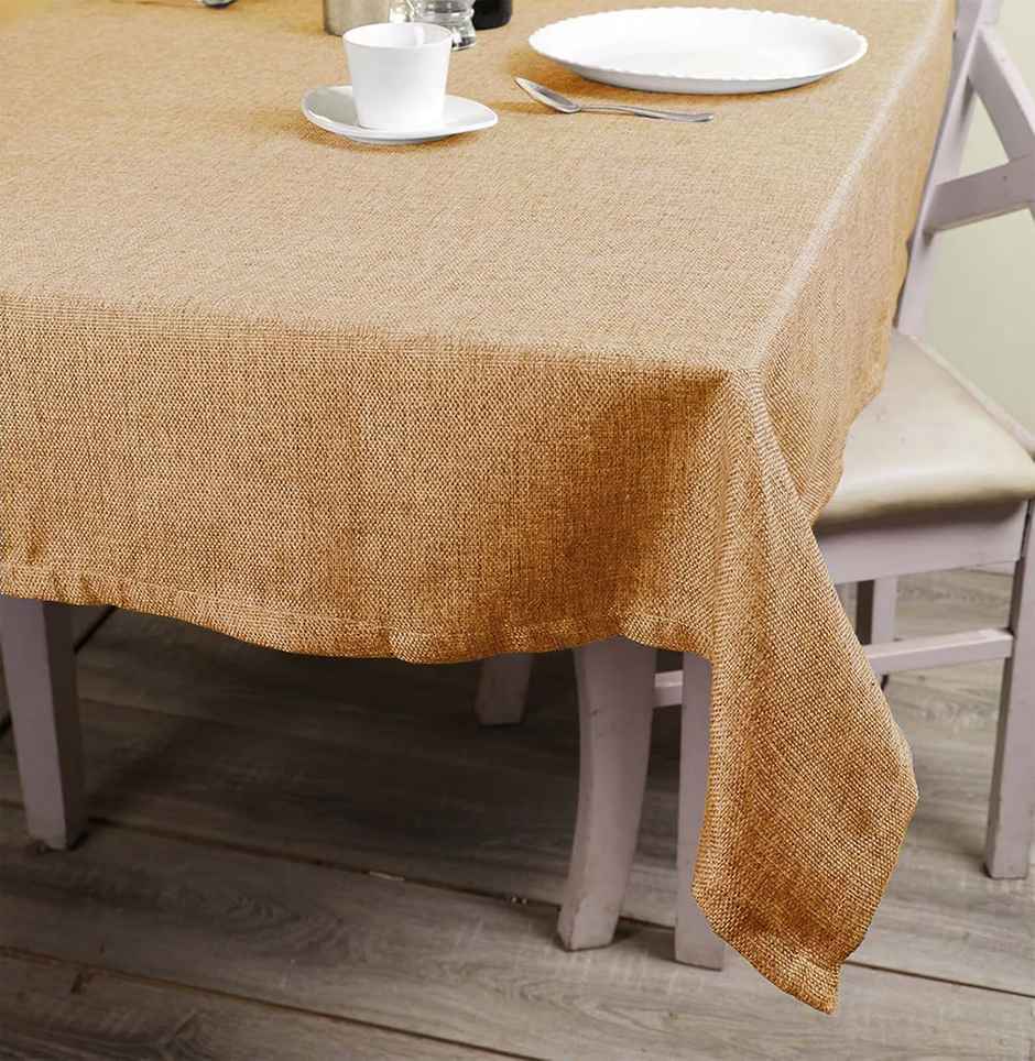 Lushomes Jute Dining Table Cover - 6 Seater | Beige | 50 x 75 inch | 4 x 6 ft