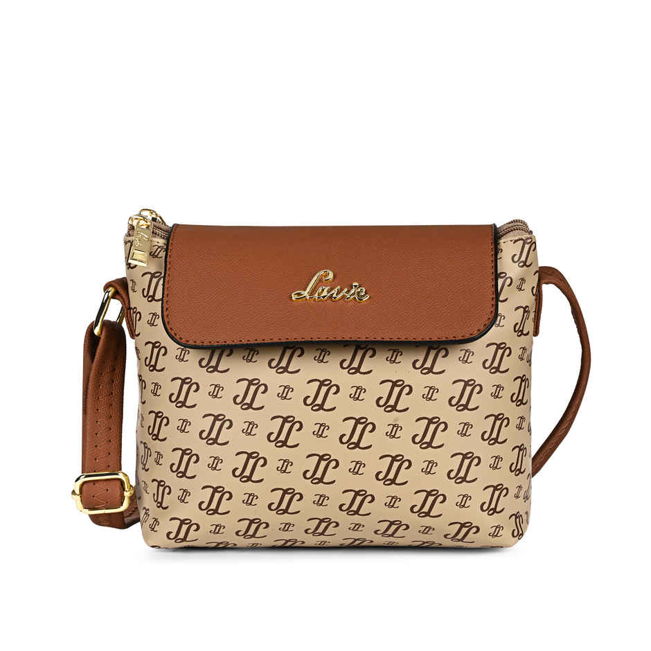 Lavie Women's Mono Ll Rio Flap Crossbody Sling Bag | Ladies Purse Handbag | Taupe