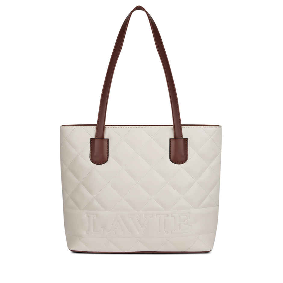 Lavie Womens Quilt Jossie Tote Handbag | Off White