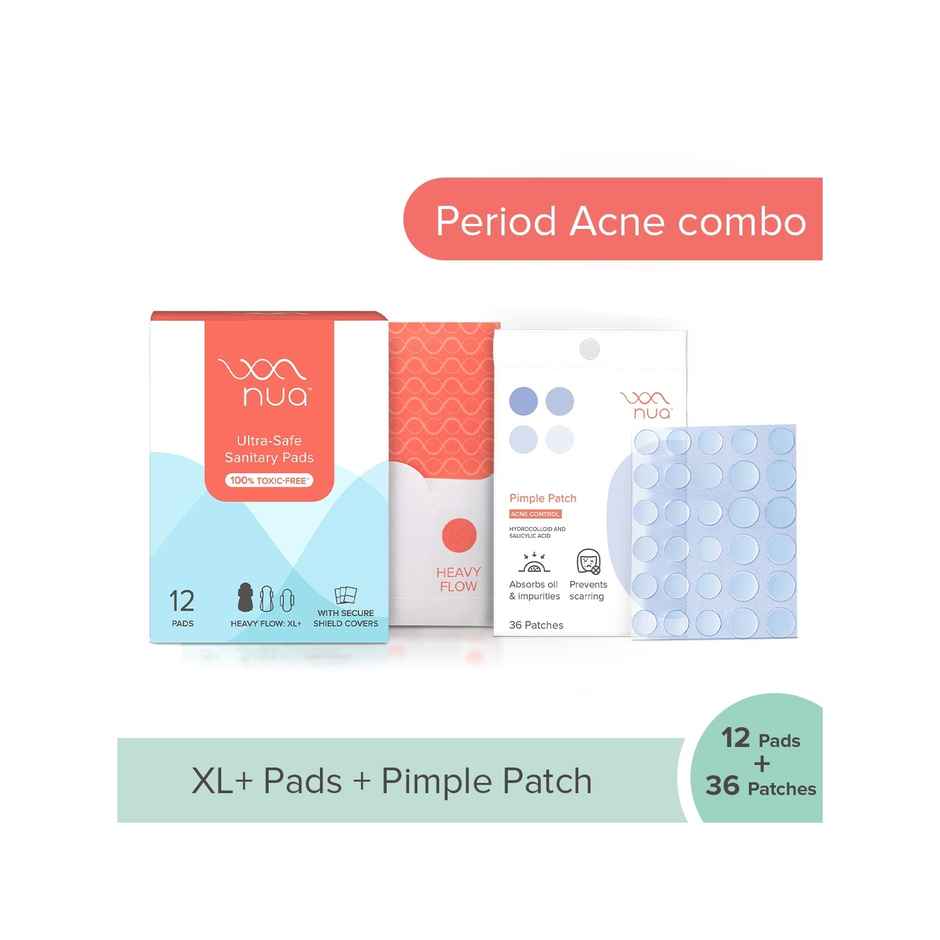 Nua Period Acne Combo - XL+ Pads & Pimple Patches