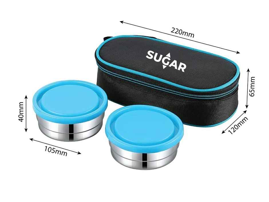 Sugar Homeware Glowell Stainless Steel Lunchbox With Bag For School Office Kids