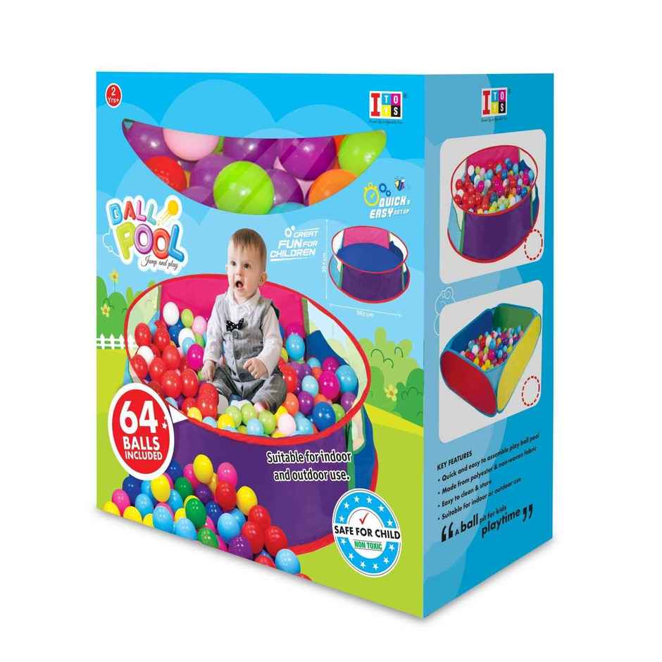 Itoys Ball Pool Tent With 64 Balls Round Tent(Colour May Vary)