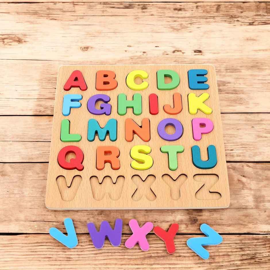 Kidology Wooden Puzzles for Toddlers Kids | Alphabet Puzzle | Colour Matching Puzzles Board