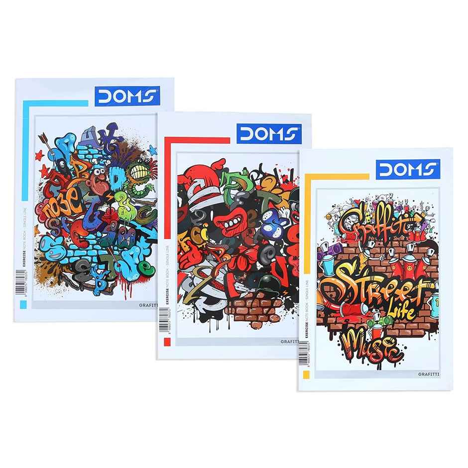 Doms Single Line (Grafiti Series) Note Book - 300 Pages Combo