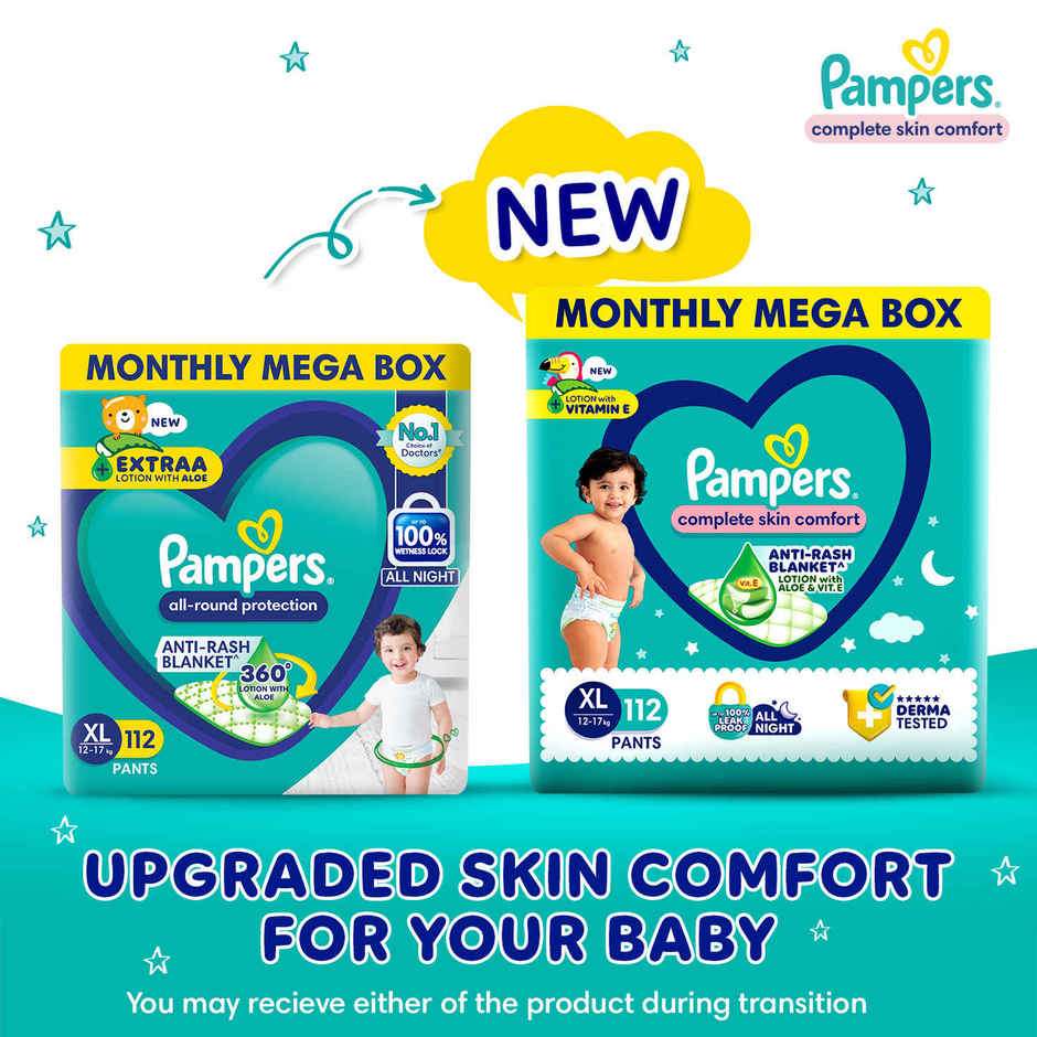 Pampers All Round Protection Baby Diapers | Pant Style | XL | 112 pcs