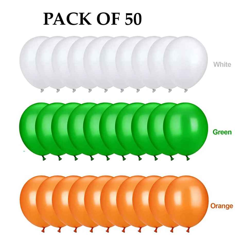 Metallic Tricolour Balloons | Pack of 50 | Pichai