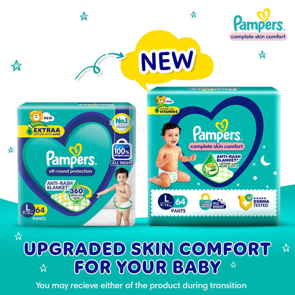 Pampers All Round Protection Baby Diapers | Pant Style | L | 64 pcs Combo