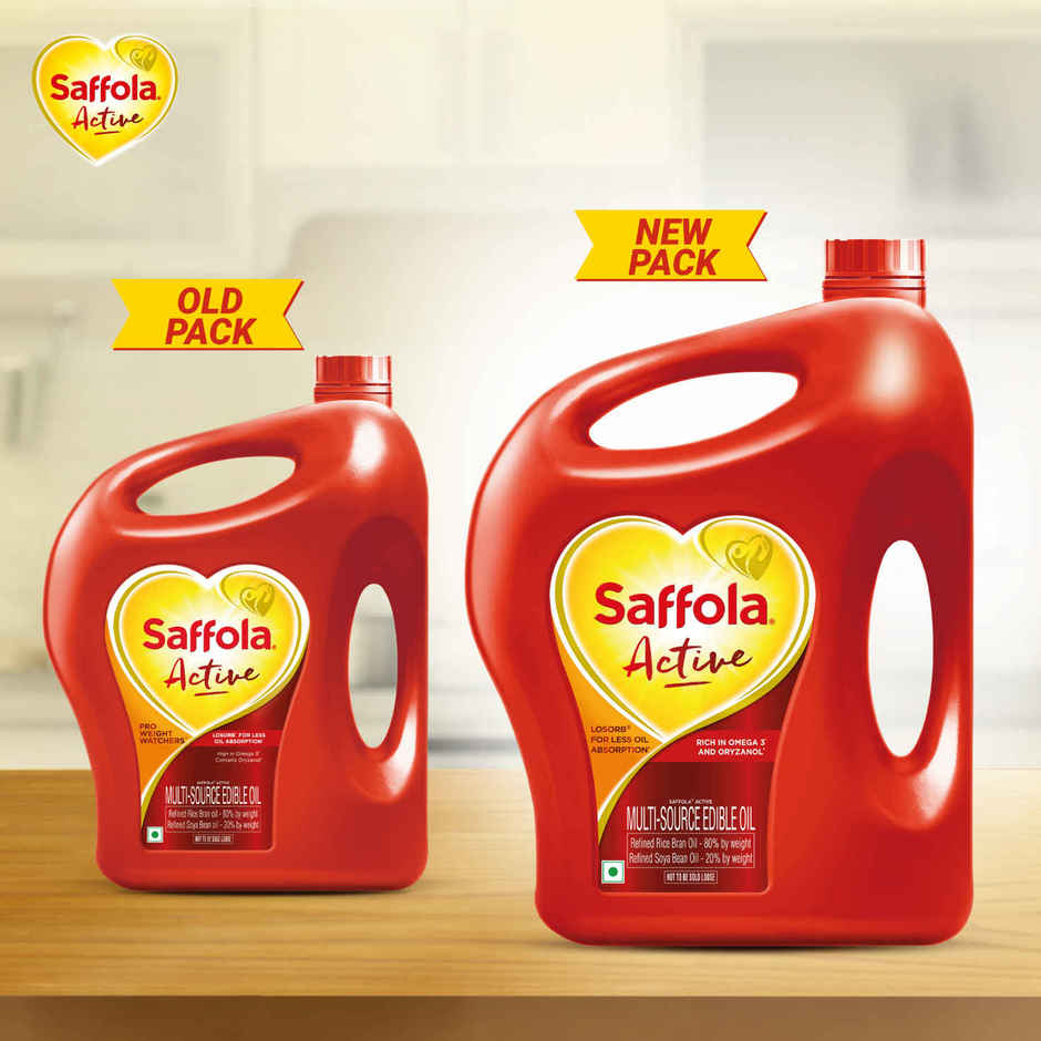 Saffola Active Rice Bran & Soyabean Oil | Rich in Omega 3 & Oryzanol