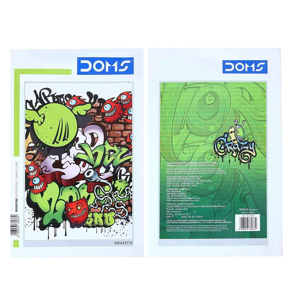 Doms Single Line (Grafiti Series) Note Book - 300 Pages Combo