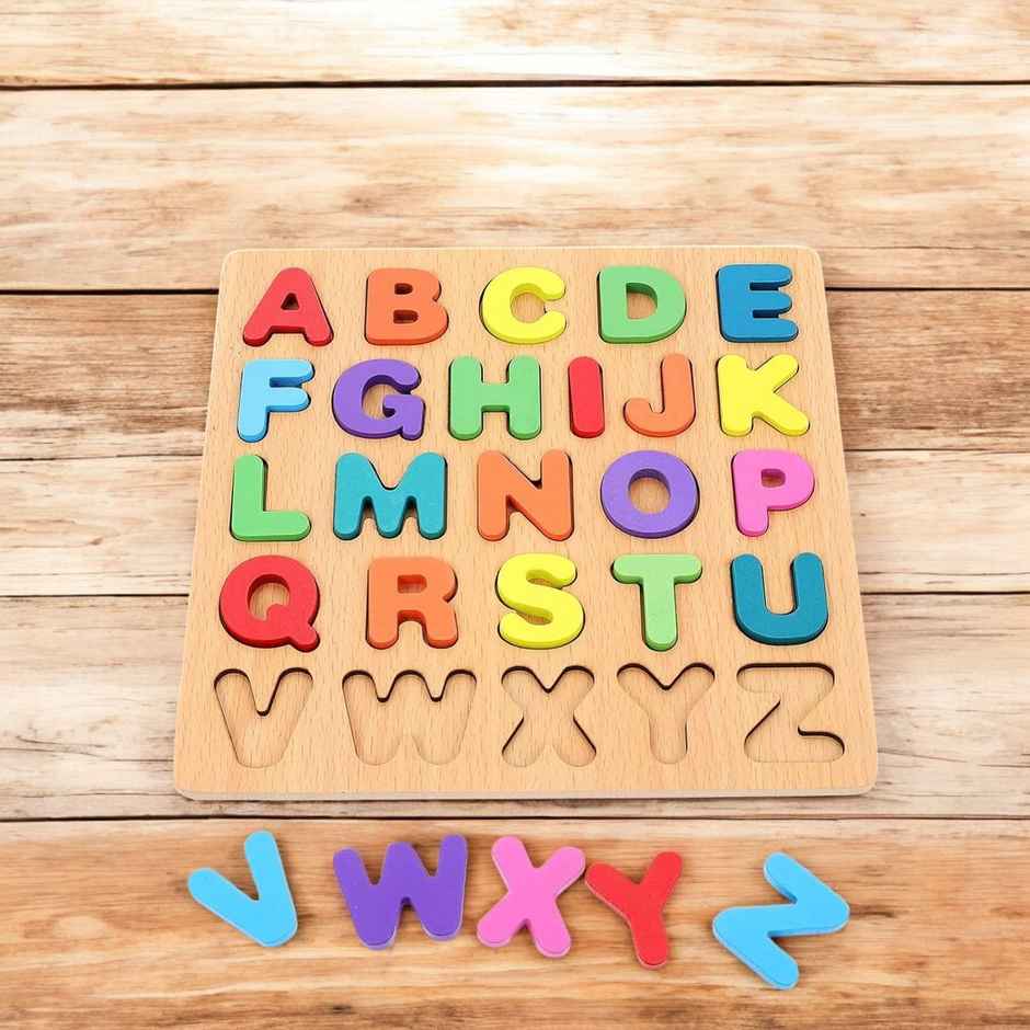 Kidology Wooden Puzzles for Toddlers Kids | Alphabet Puzzle | Colour Matching Puzzles Board