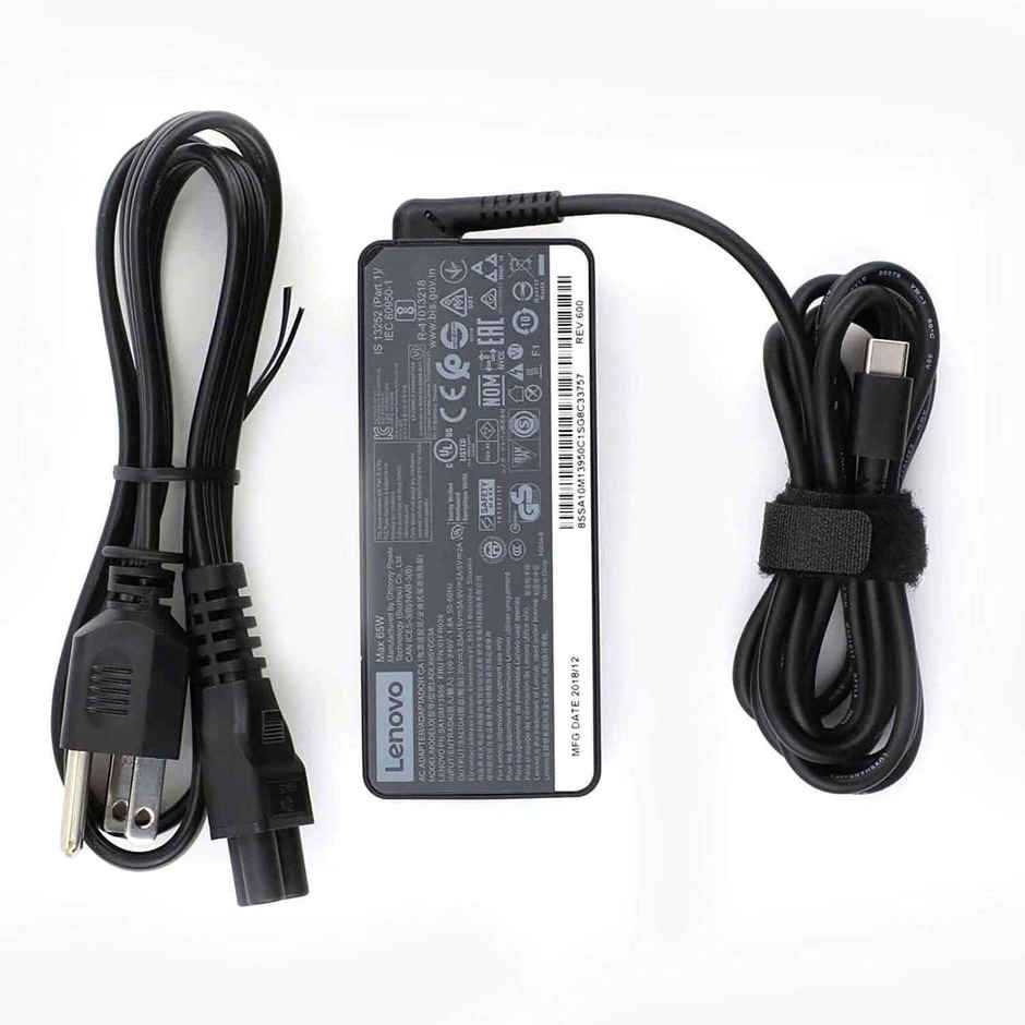 Lenovo Original 65W 20V 3.25A Standard USB Type-C for Laptops Ac Adapter - Black