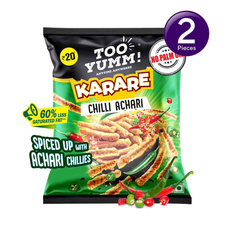 Too Yumm! Karare Chilli Achari Flavour | Tangy | No Palm Oil Crisps Combo
