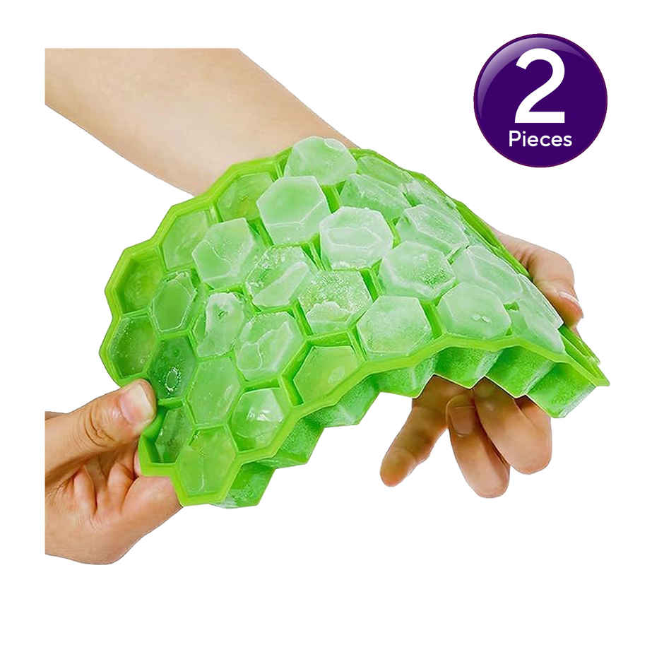 Honeycomb Shape 37 Grid Flexible Silicone Ice Cube Tray Combo
