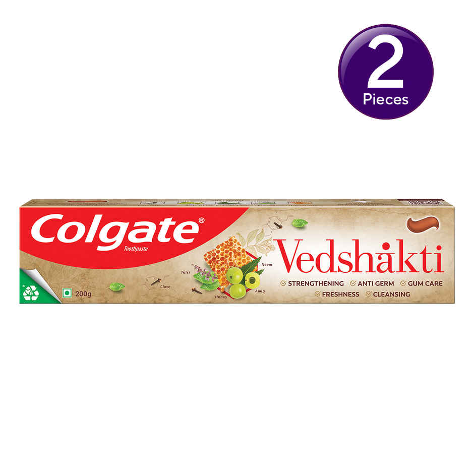 Colgate Vedshakti Anti-Bacterial Toothpaste For Whole Mouth Health With Neem, Clove And Honey Combo