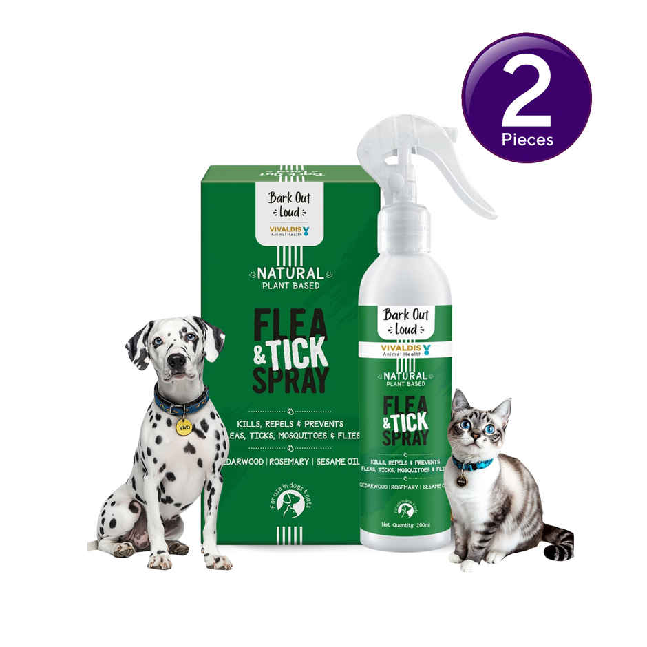 Bark Out Loud Natural Tick and Flea Spray | For Dogs and Cats Combo 