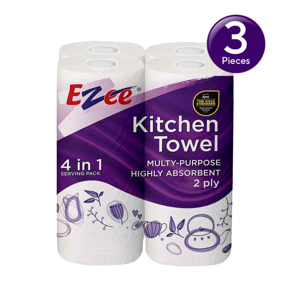 Ezee Kitchen Tissue Paper Towel Roll - 4 Rolls - 240 Sheets - 2ply ...