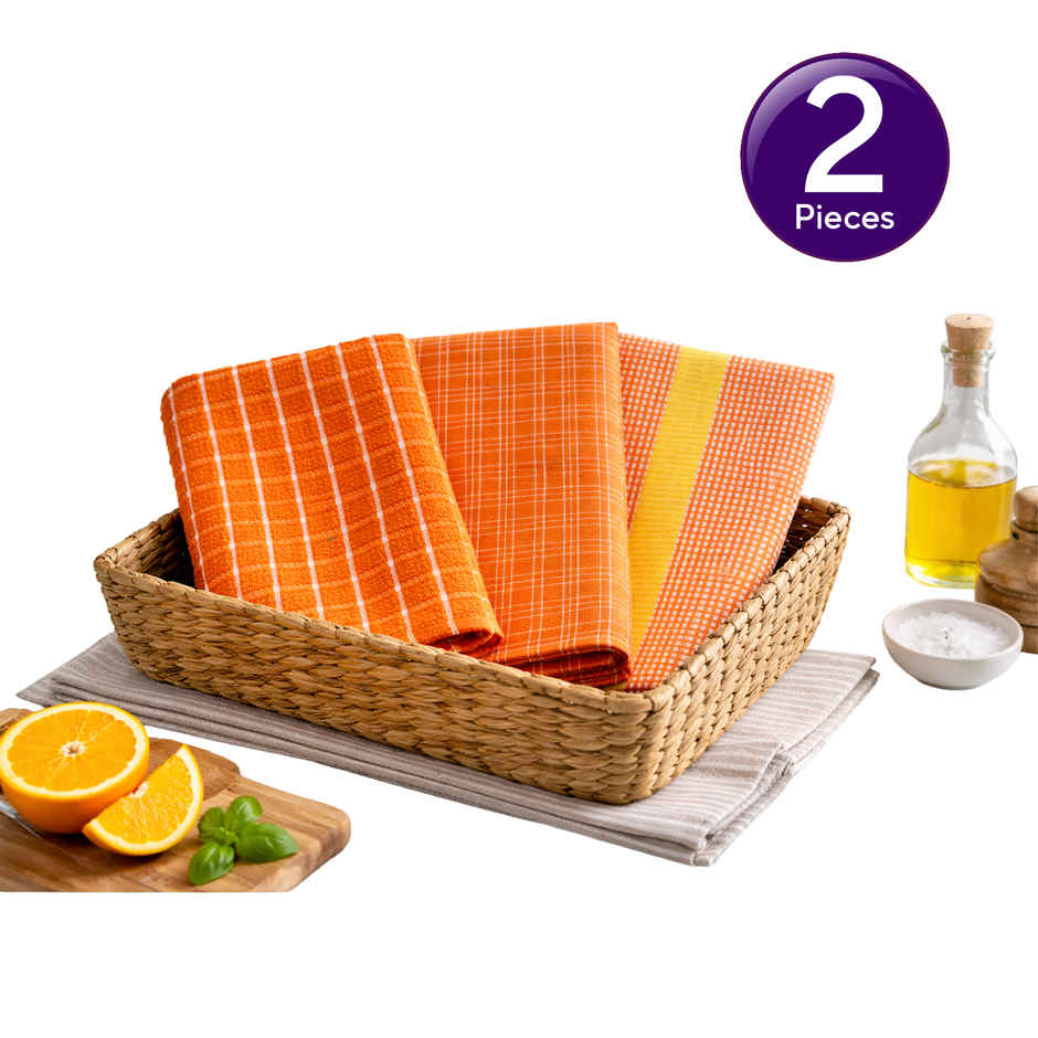 HD Creations Kitchen Towel Set | Orange - 40 x 60 cm Combo 