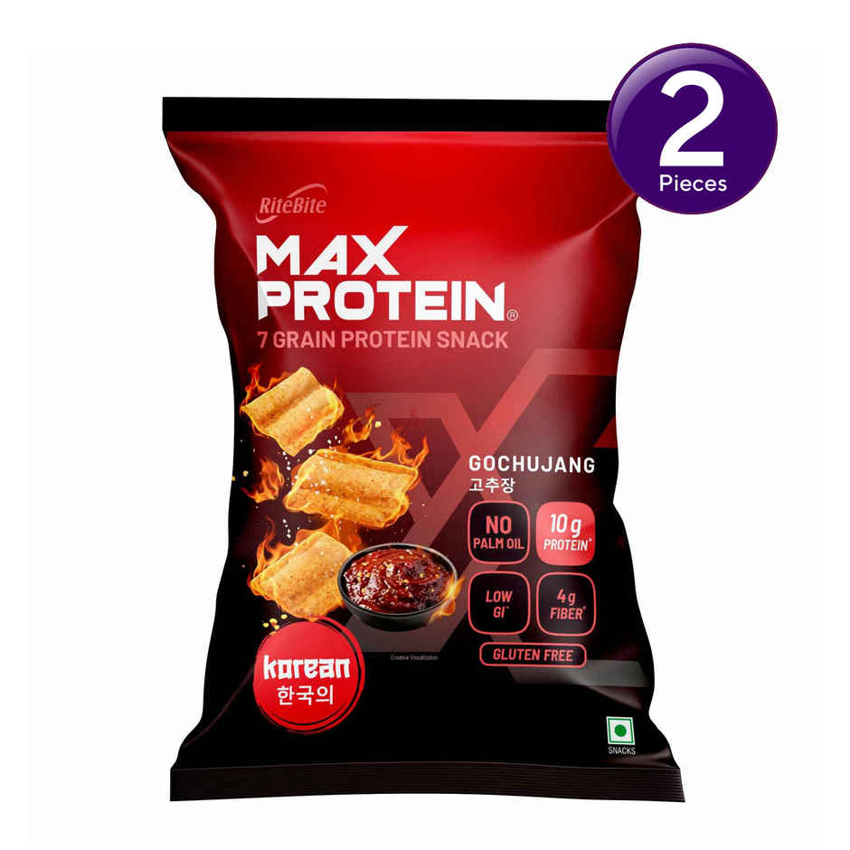 RiteBite Max Protein Gochujang Multigrain Protein Korean Chips | 10g Protein | 4g Fiber Combo