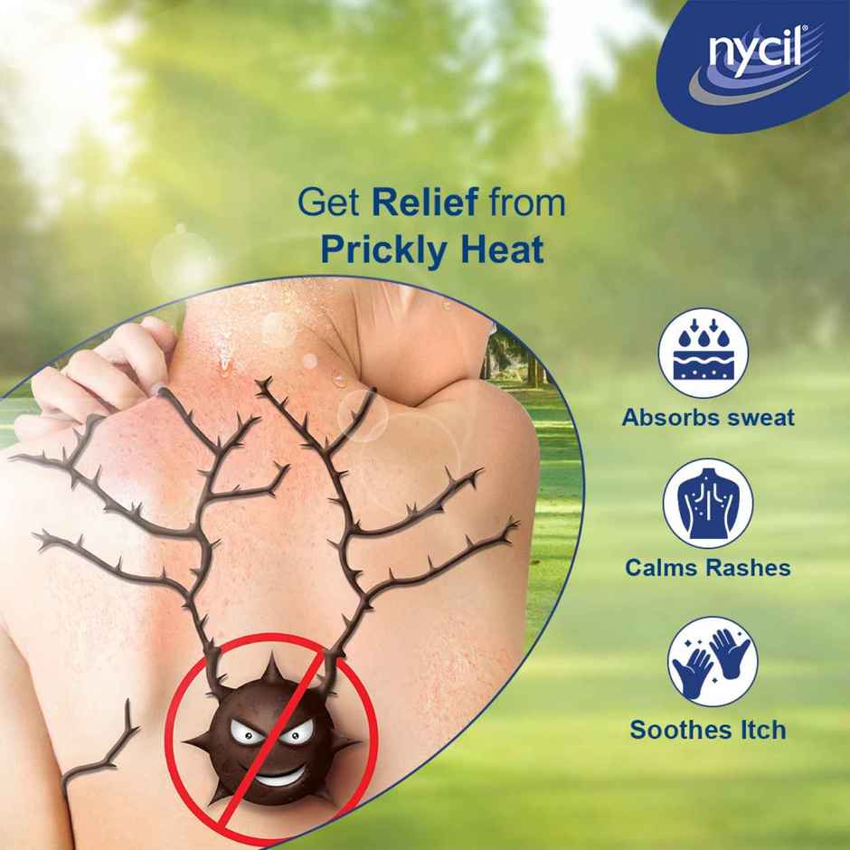 Nycil Germ Expert Prickly Heat Powder - Classic, (Get 60g Free)