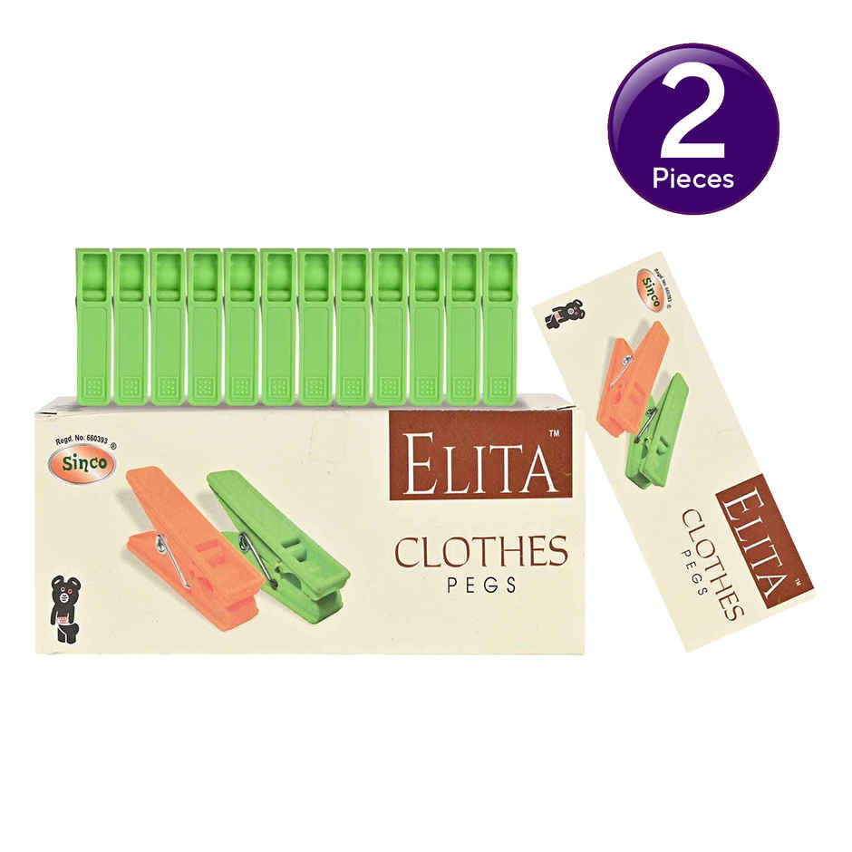 Sinco Elita Cloth Clips / Cloth Pegs - Pack of 1 (12 Pieces) - Green Combo