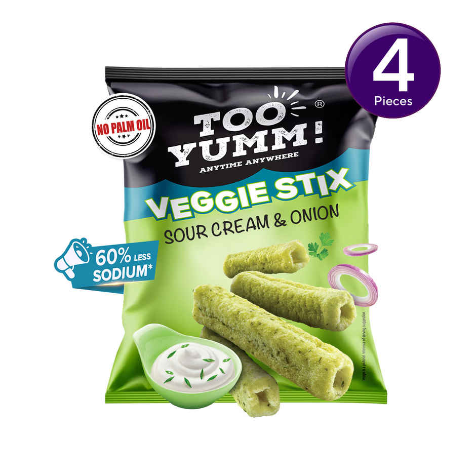 Too Yumm! Sour Cream & Onion Veggie Stix | Munching Snack | On-the-Go Munchies Combo 