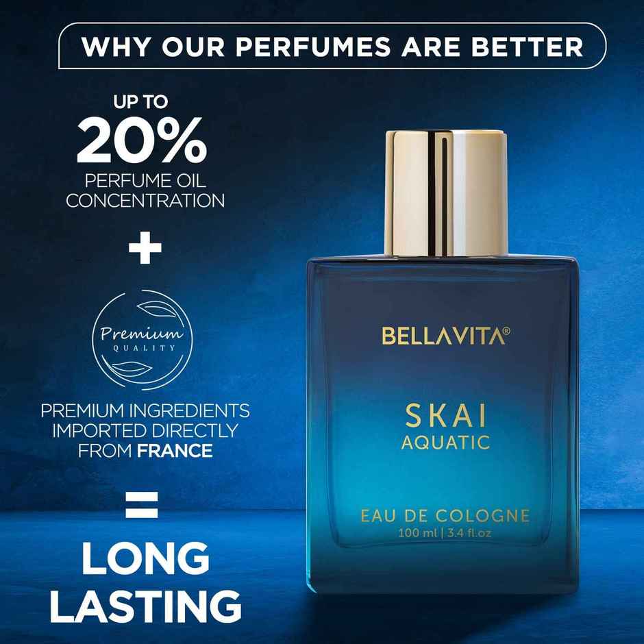 Bella Vita Organic Luxury Skai Aquatic Unisex Eau De Cologne Perfume | Everyday Fragrance