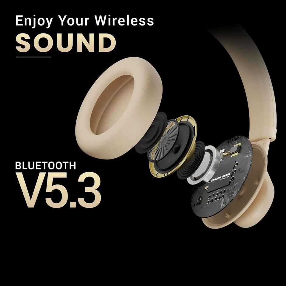 Hammer Touch Control Bash Max Over The Ear Wireless Bluetooth Headphones With Mic - Apricot