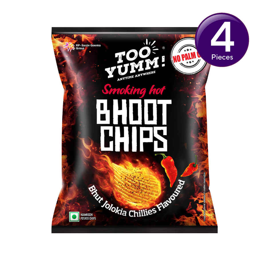 Too Yumm! Bhoot Potato Chips Spicy Chilli Flavour Chips | No Palm Oil Snacks Combo  