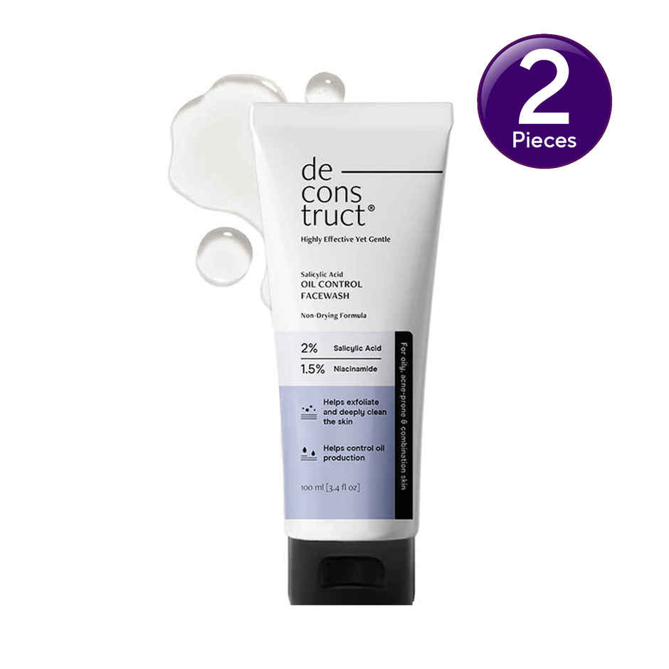 Deconstruct Oil Control Face Wash | 2% Salicylic Acid & 1.5% Niacinamide | Controls Oil Combo