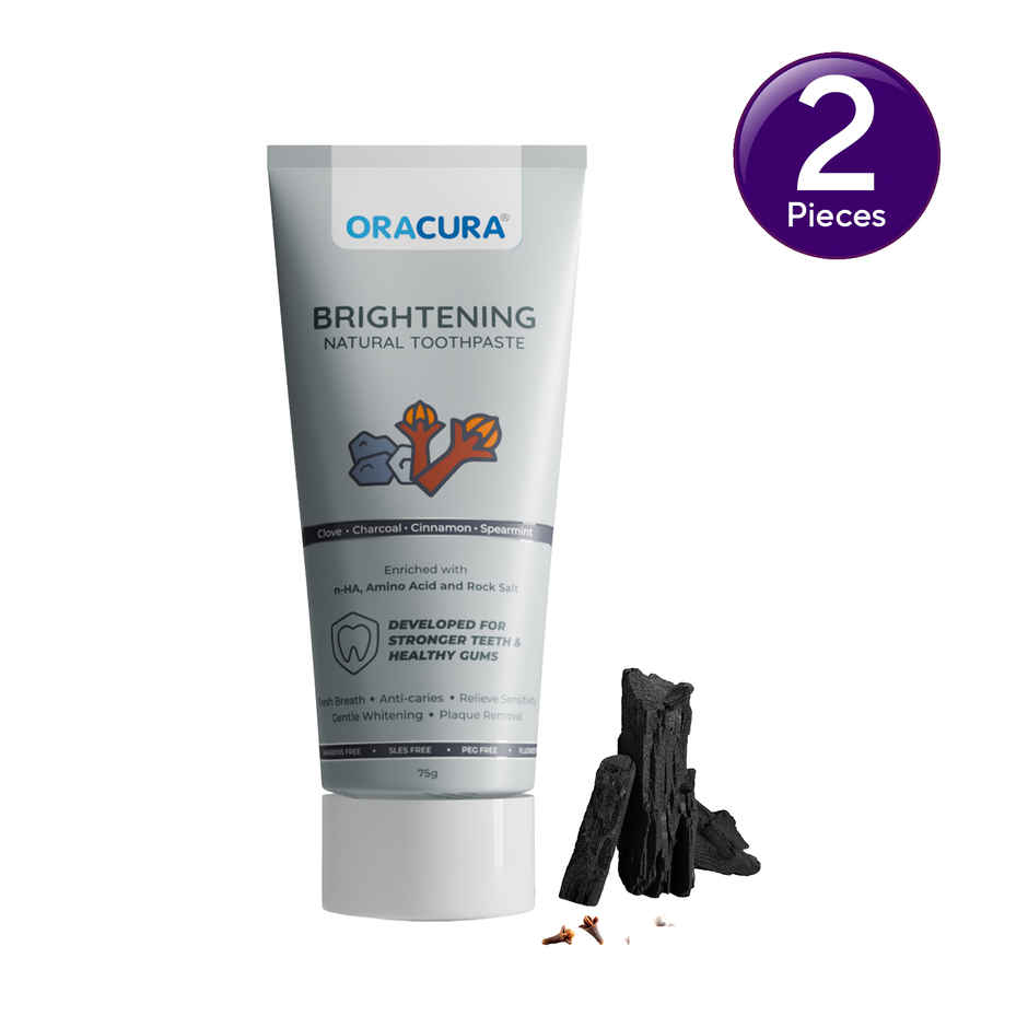 Oracura Brightening Natural Toothpaste Charcoal Combo