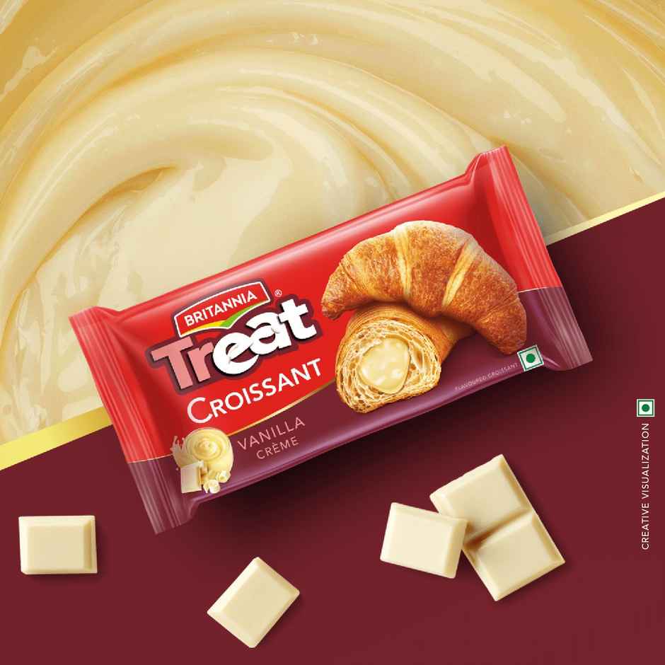 Britannia Treat Croissant | with Vanilla Creme Filling 100% Veg
