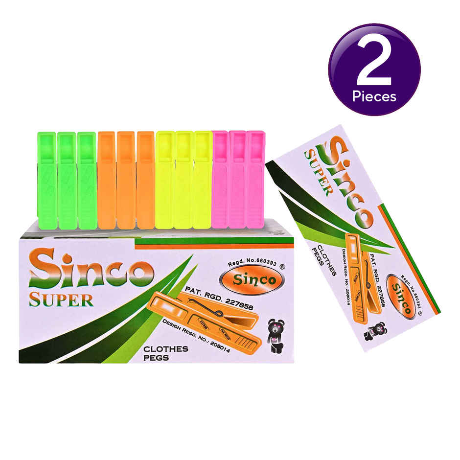 Sinco Super Cloth Clips / Cloth Pegs - Pack of 1 (12 Pieces) Combo  