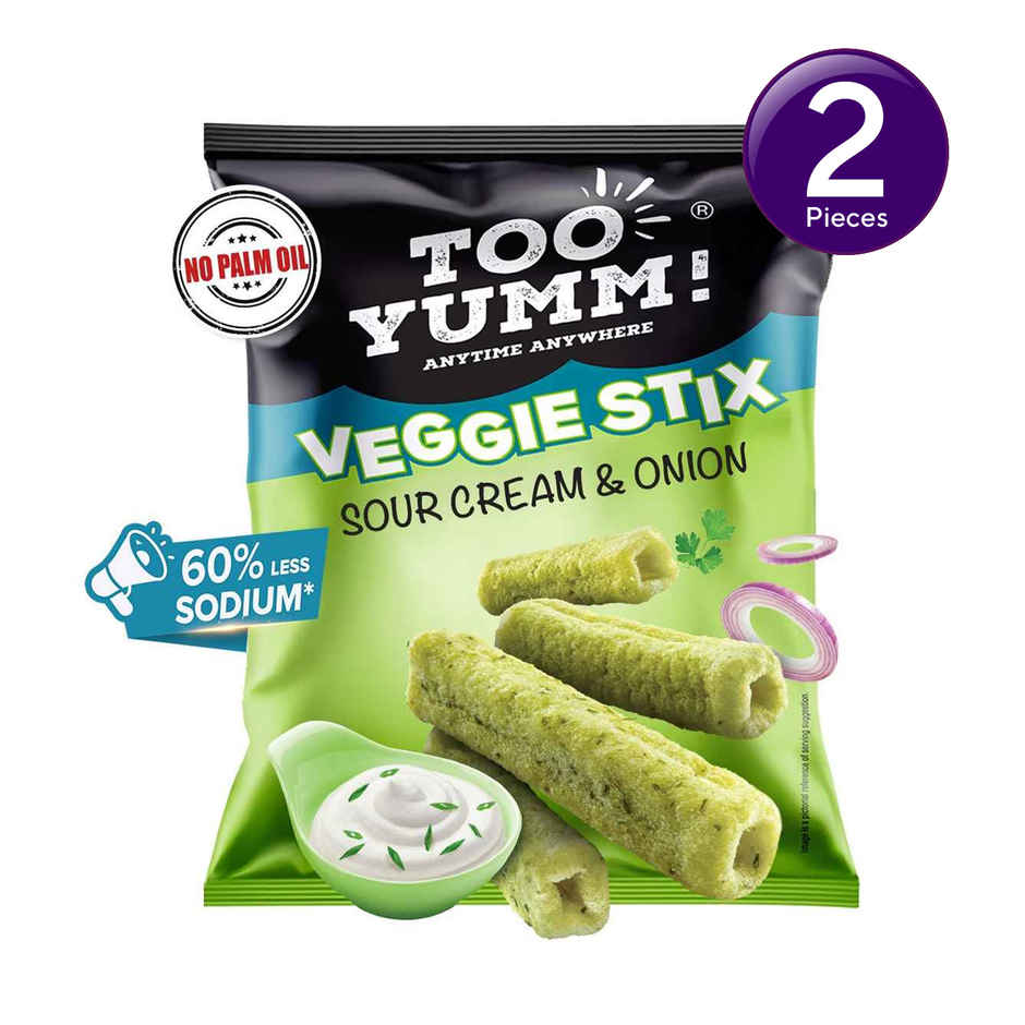 Too Yumm! Sour Cream & Onion Veggie Stix | Munching Snack | On-the-Go Munchies Combo