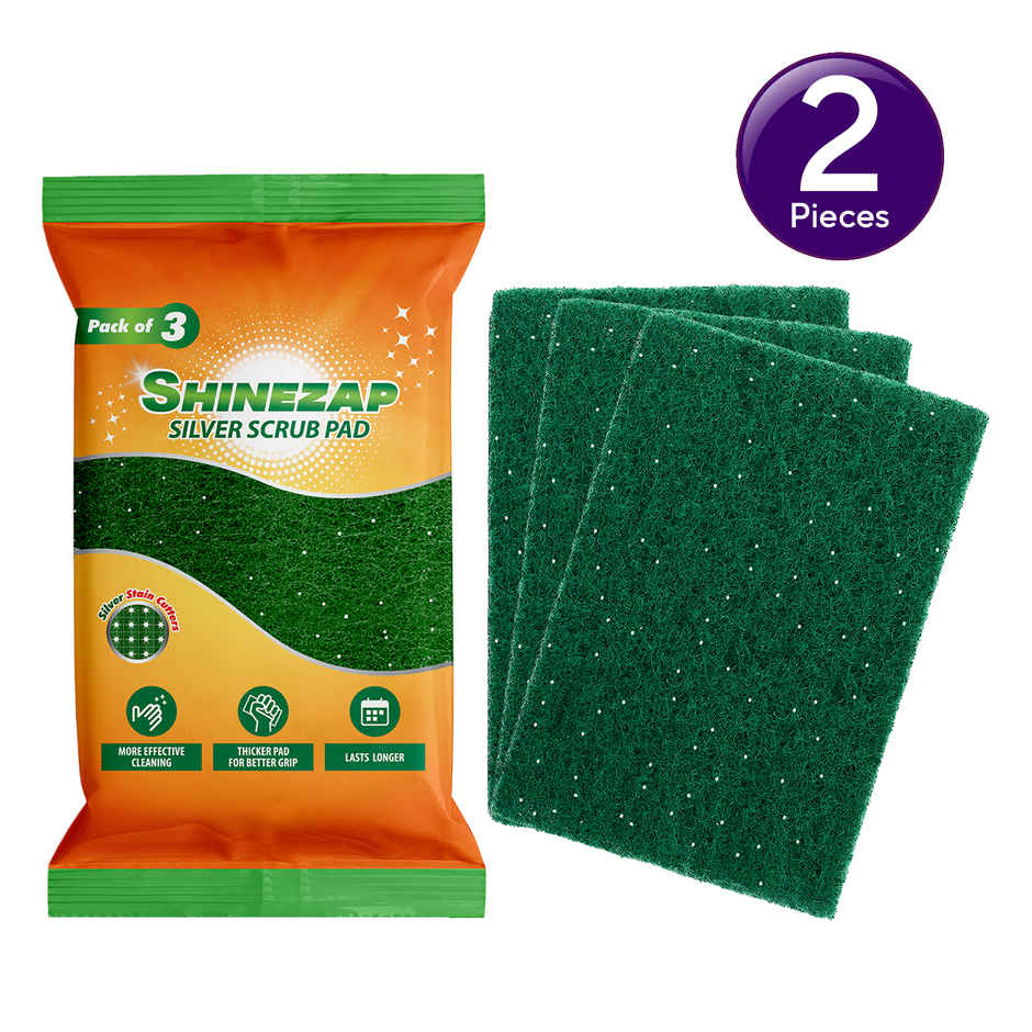 Shinezap silver Scrub pad Pack of 3 Combo 